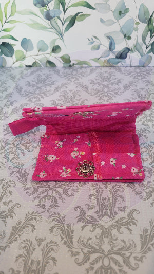 Hot Pink Floral in a Javier style wallet