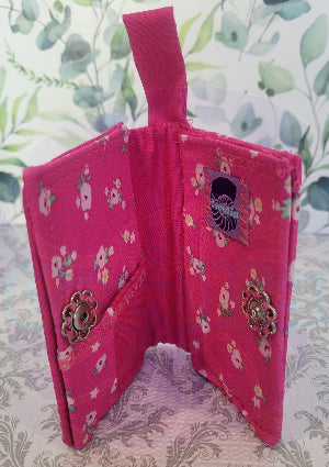 Hot Pink Floral in a Javier style wallet