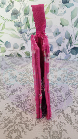 Hot Pink Floral in a Javier style wallet