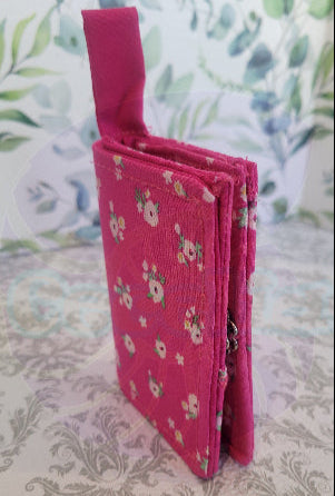 Hot Pink Floral in a Javier style wallet
