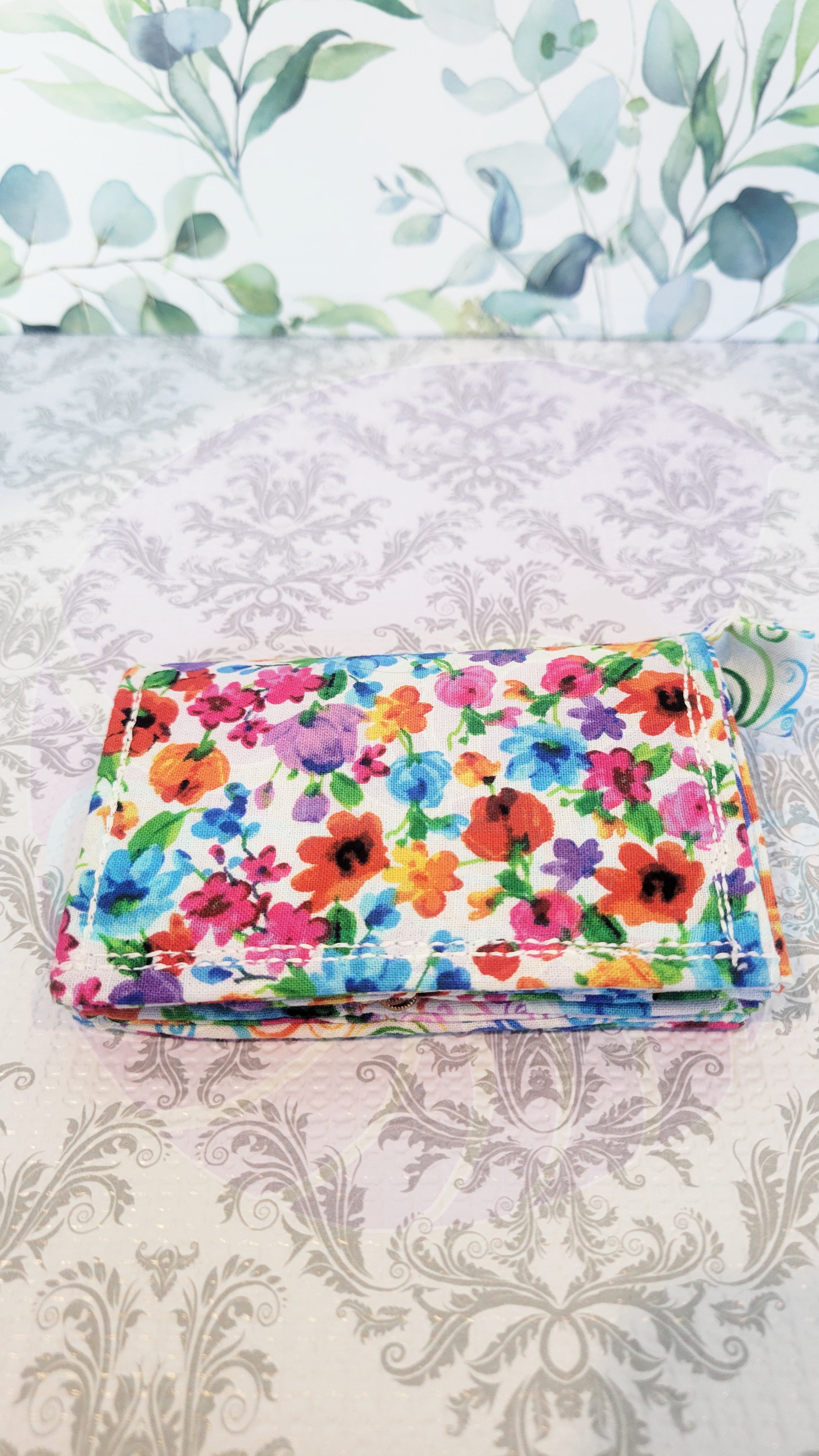 Watercolor Wild Flowers in the Rick Wallet Style