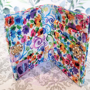 Watercolor Wild Flowers in the Rick Wallet Style