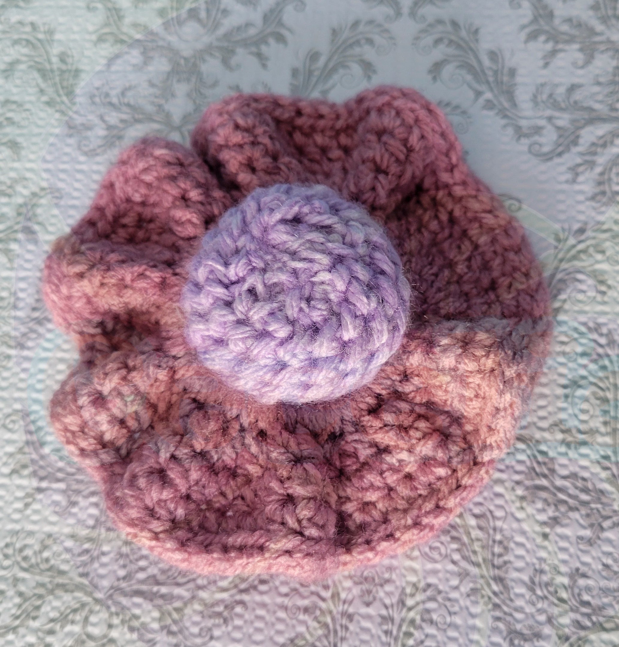 Pastel Pink Crochet Scrunchy