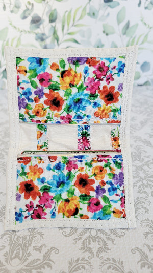 Watercolor wallet with two pockets