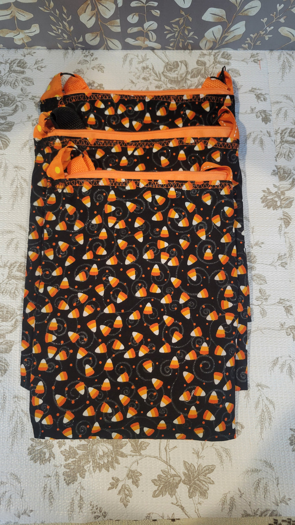 Candy Corn on Black background in Katie Purse Style