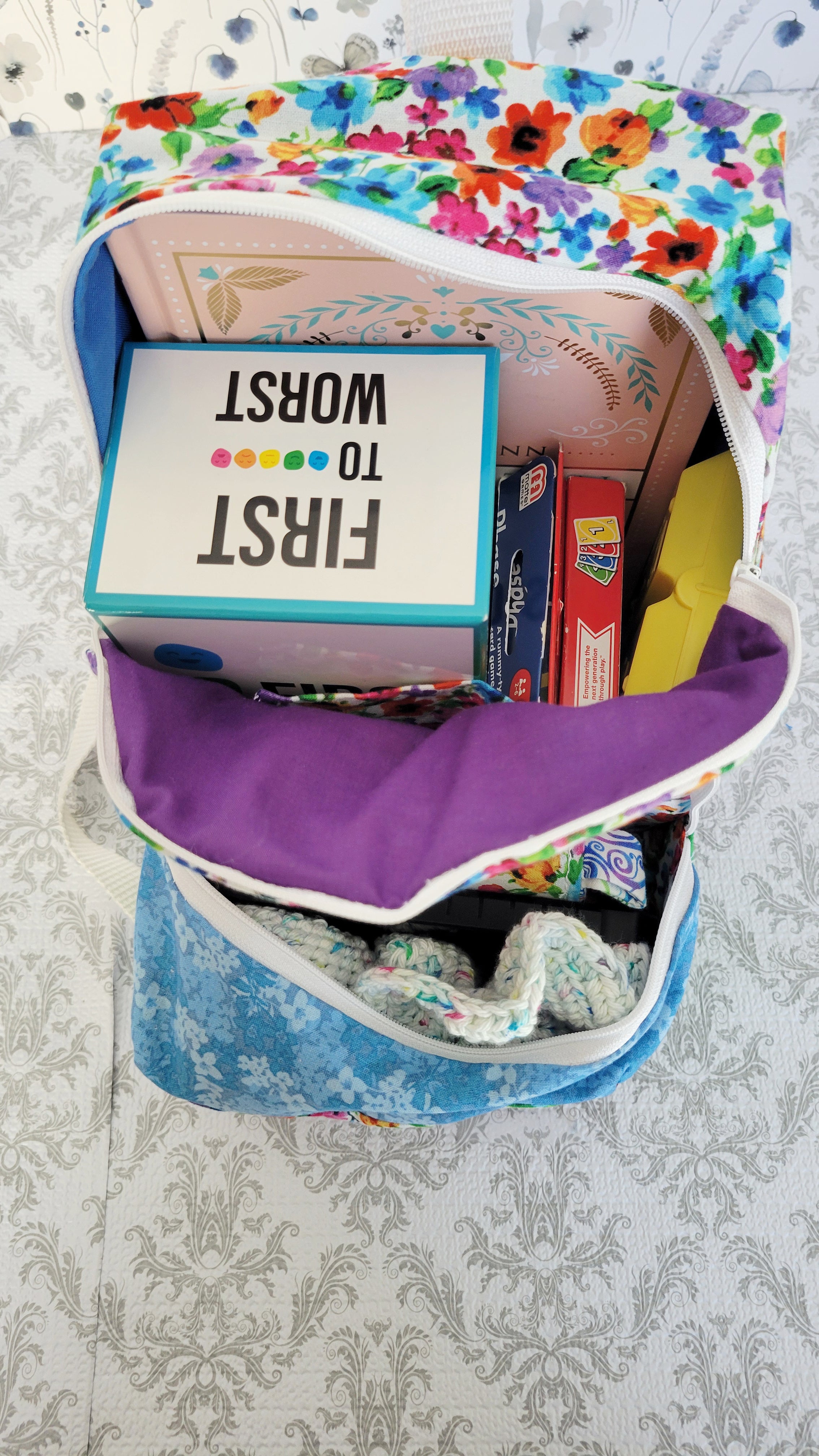 Watercolor Wild Flowers in the Jacob Style Back Pack