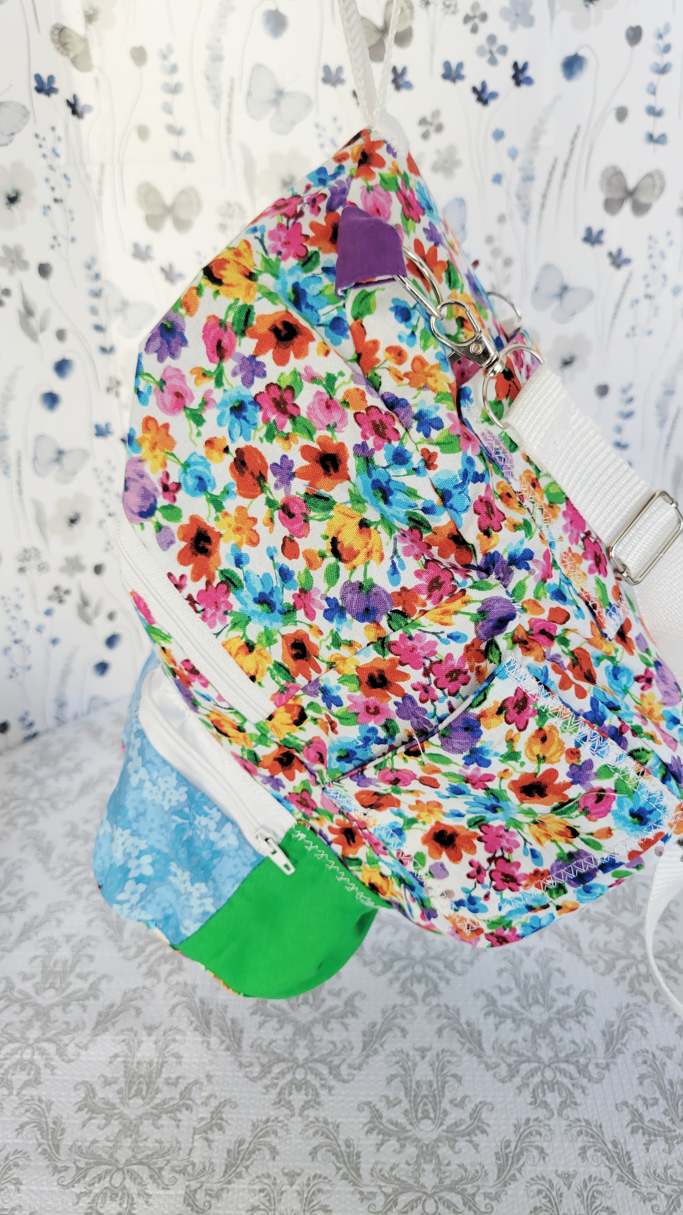 Watercolor Wild Flowers in the Jacob Style Back Pack