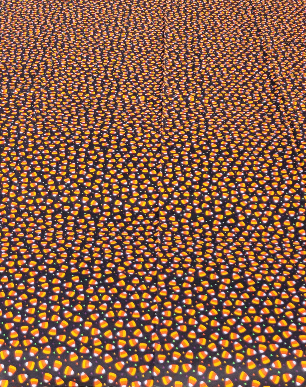 Candy Corn on Black Fabric