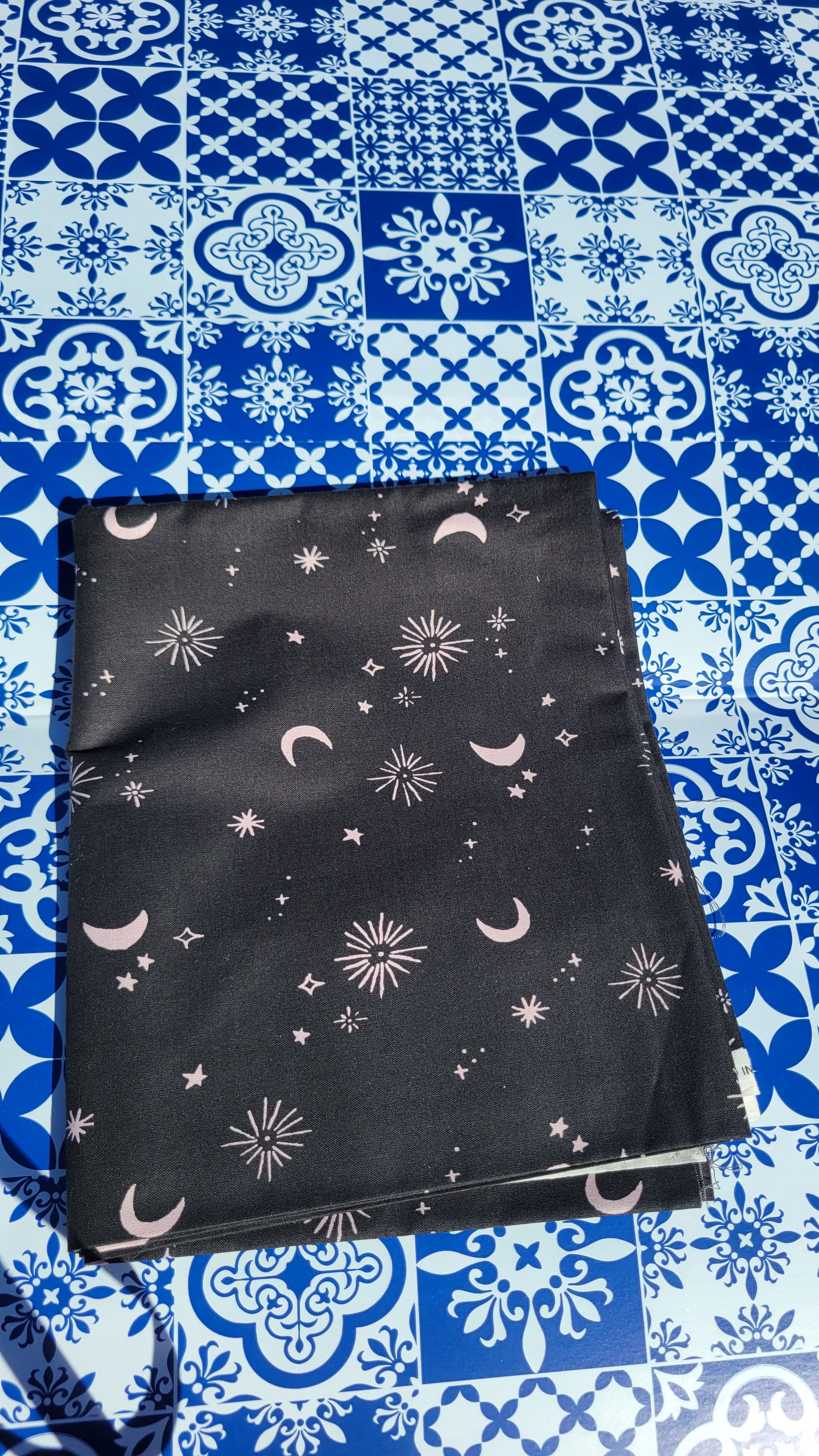 Black & Purple Night Sky Fabric