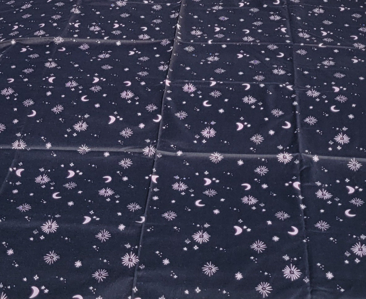 Black & Purple Night Sky Fabric