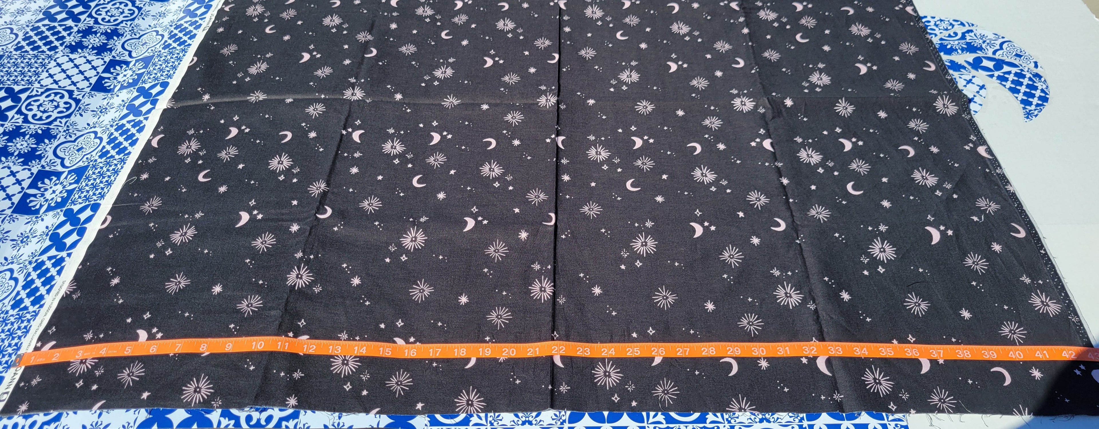 Black & Purple Night Sky Fabric