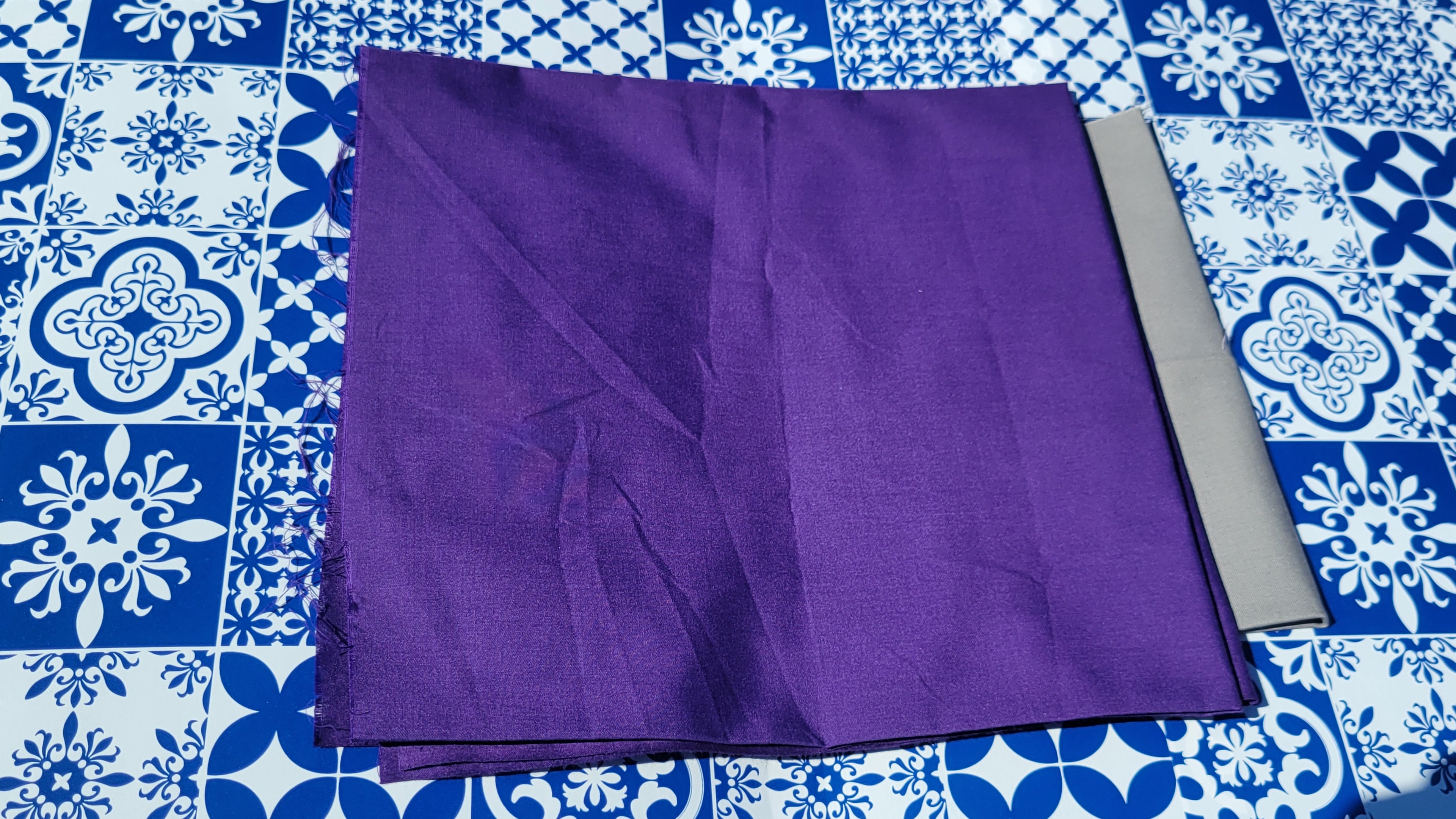 Small Bundle of Burgundy Red, Dark Purple, and Gray Fabric